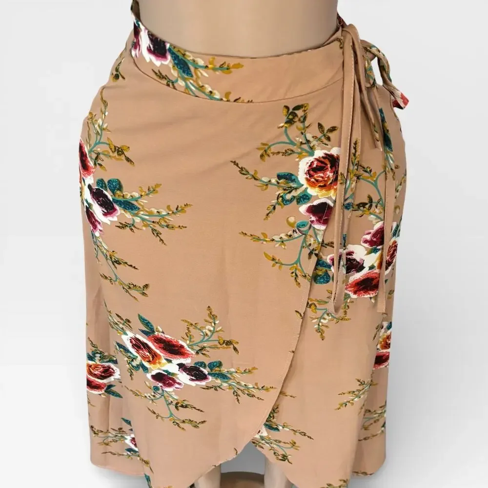 Floral Printed Tied Waist Skirt